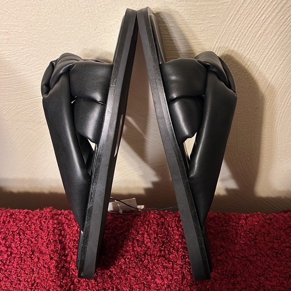 H&M Womens Slides Sandals Black Knot Front Slip Ons 9.5 - Picture 6 of 8